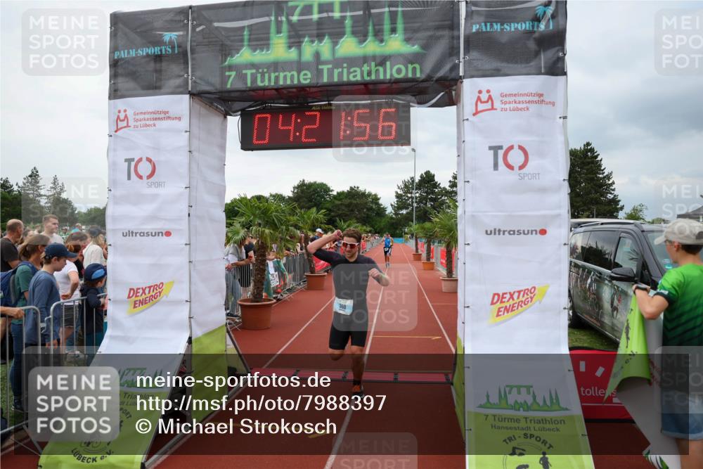 15.06.2025 - 7 Türme Triathlon Michael Strokosch http://msf.ph/oto/7988397 15.06.2025 14:21:55 Ziel 360, 1148 meine-sportfotos.de