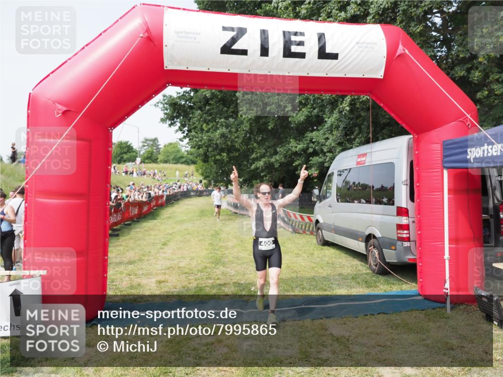 21.06.2025 - 27. Vierlanden-Triathlon MichiJ http://msf.ph/oto/7995865 15.06.2026 11:19:26 Ziel 400, 401 meine-sportfotos.de