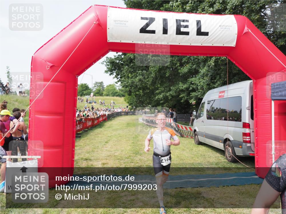 21.06.2025 - 27. Vierlanden-Triathlon MichiJ http://msf.ph/oto/7999203 15.06.2026 11:22:11 Ziel 422, 439 meine-sportfotos.de