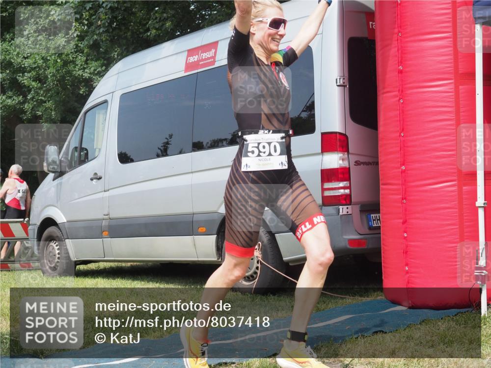 21.06.2025 - 27. Vierlanden-Triathlon KatJ http://msf.ph/oto/8037418 15.06.2025 11:28:01 Schwimmen  meine-sportfotos.de