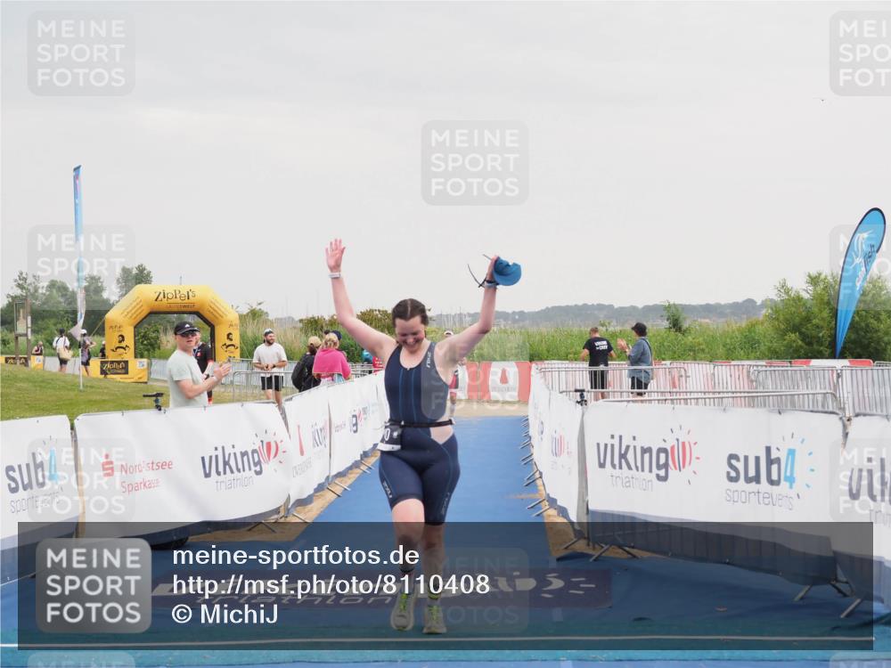 22.06.2025 - Viking Triathlon MichiJ http://msf.ph/oto/8110408 22.06.2025 16:39:19 Ziel 140, 156 meine-sportfotos.de
