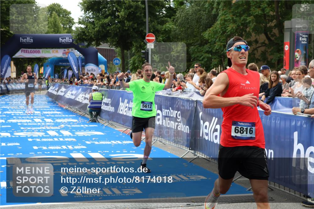 29.06.2025 - hella hamburg halbmarathon Zöllner http://msf.ph/oto/8174018 29.06.2025 10:24:23 Ziel 5612, 6816, 18695 meine-sportfotos.de
