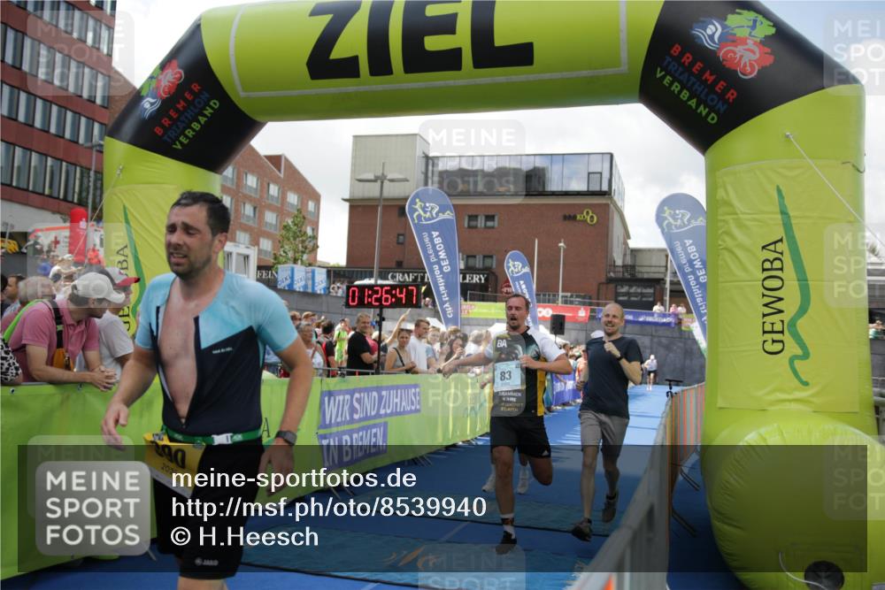 10.08.2025 - GEWOBA Citytriathlon Bremen H.Heesch http://msf.ph/oto/8539940 10.08.2025 11:30:24 Ziel 83, 377, 390, 479, 508 meine-sportfotos.de