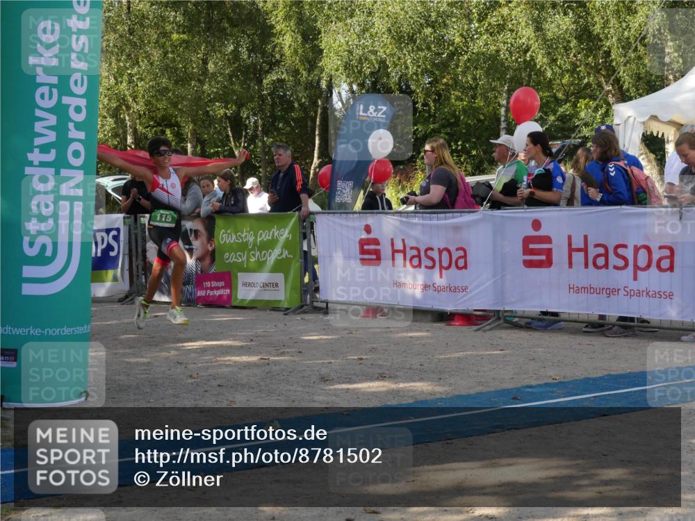 07.09.2025 - 19. Norderstedt Triathlon Zöllner http://msf.ph/oto/8781502 07.09.2025 10:58:15 Ziel 60, 108, 115, 638, 670 meine-sportfotos.de