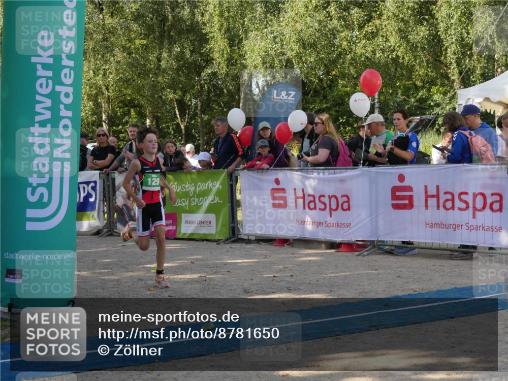 07.09.2025 - 19. Norderstedt Triathlon Zöllner http://msf.ph/oto/8781650 07.09.2025 10:58:42 Ziel 57, 129, 643 meine-sportfotos.de