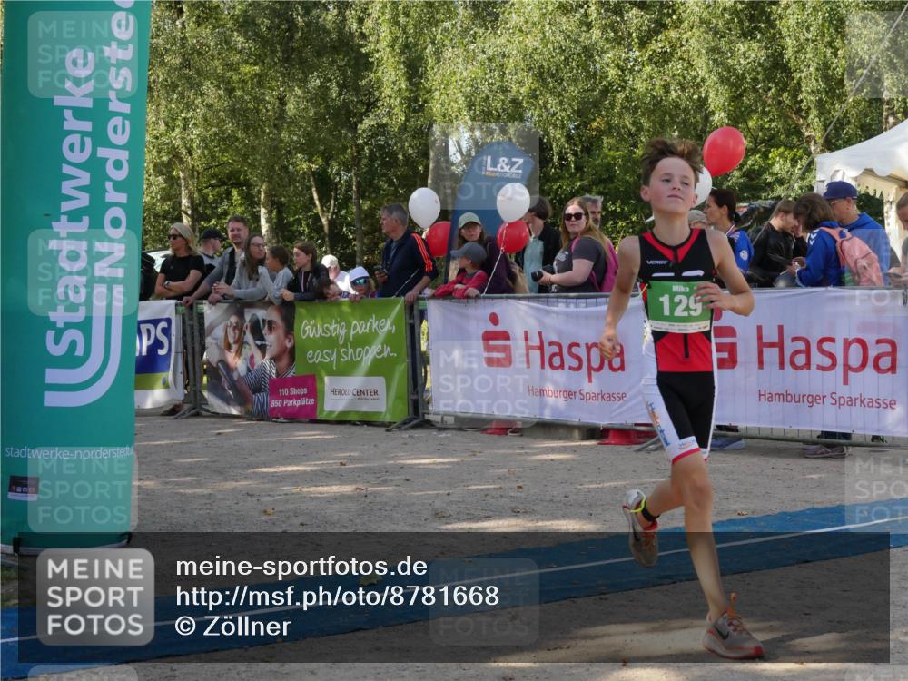 07.09.2025 - 19. Norderstedt Triathlon Zöllner http://msf.ph/oto/8781668 07.09.2025 10:58:43 Ziel 57, 129, 643 meine-sportfotos.de