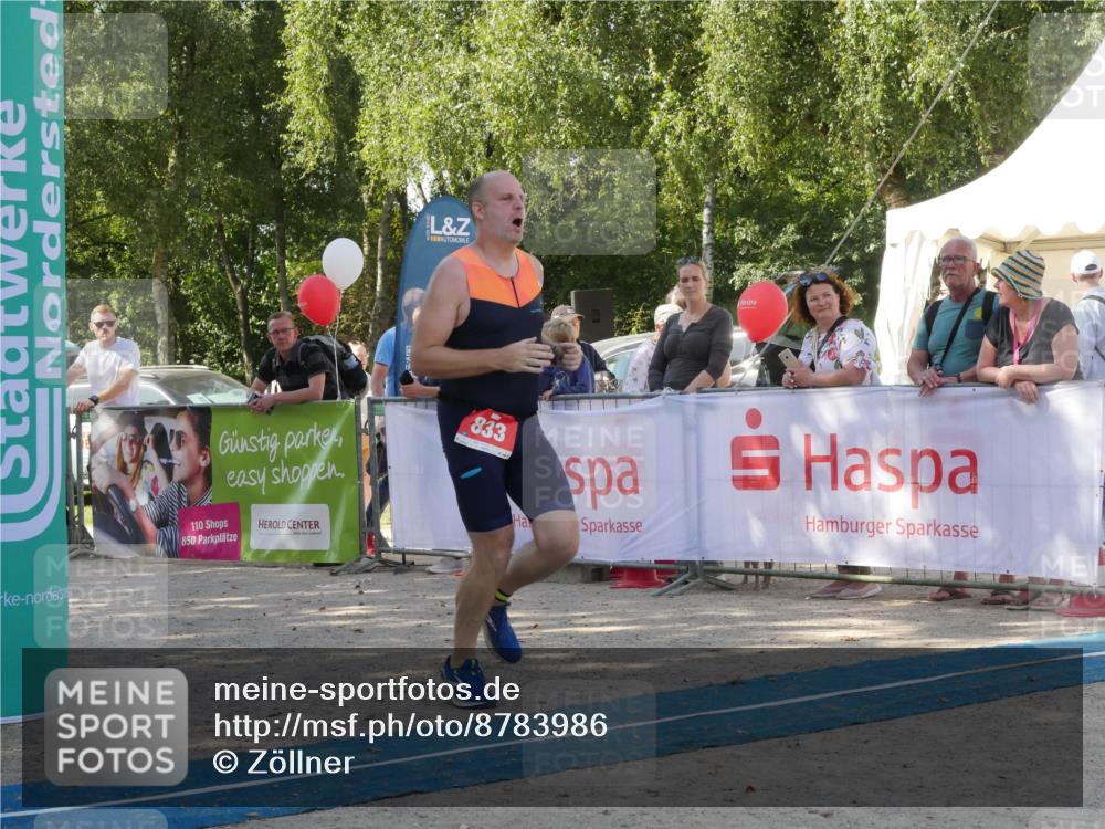 07.09.2025 - 19. Norderstedt Triathlon Zöllner http://msf.ph/oto/8783986 07.09.2025 12:05:42 Ziel 833 meine-sportfotos.de