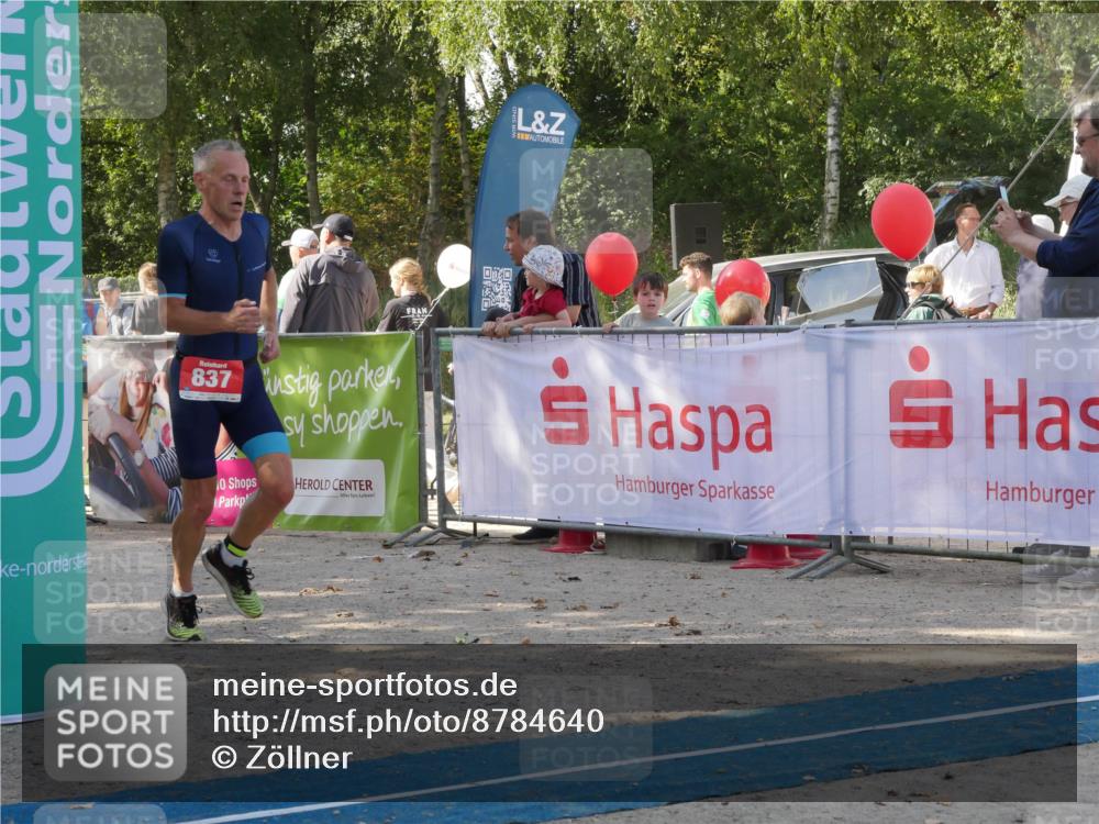 07.09.2025 - 19. Norderstedt Triathlon Zöllner http://msf.ph/oto/8784640 07.09.2025 12:20:13 Ziel 837, 862 meine-sportfotos.de