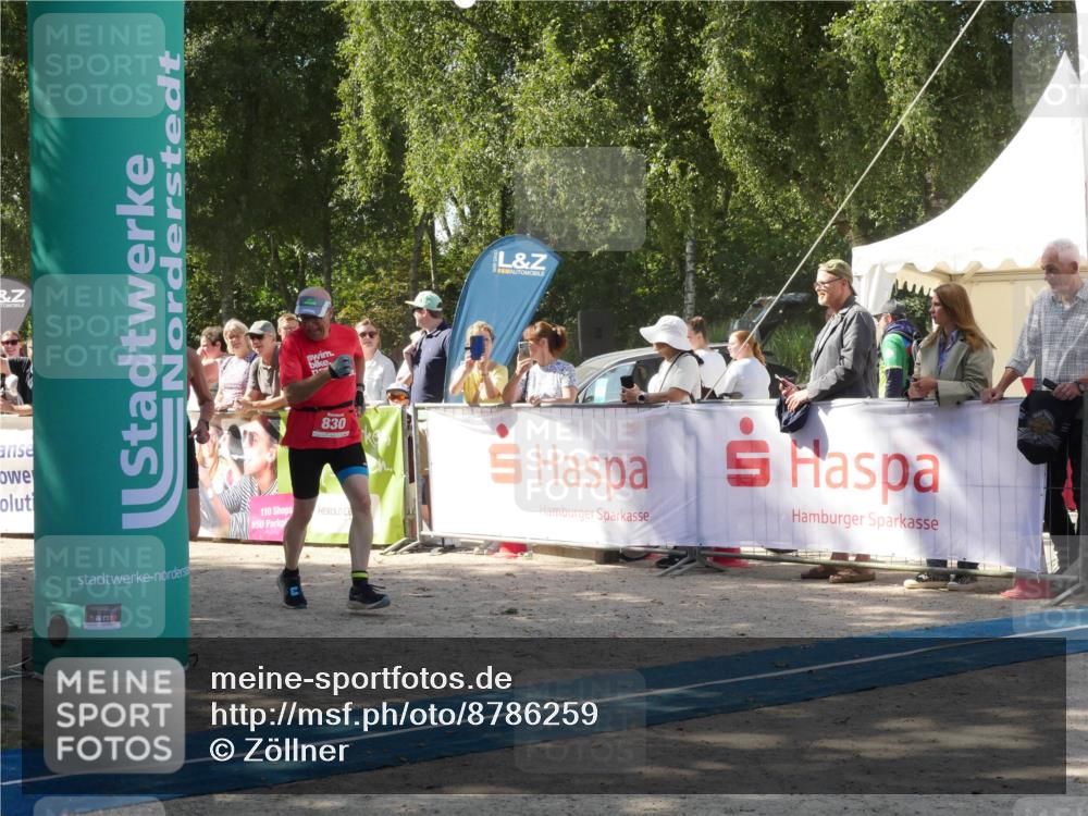 07.09.2025 - 19. Norderstedt Triathlon Zöllner http://msf.ph/oto/8786259 07.09.2025 13:00:31 Ziel 146, 830, 1370 meine-sportfotos.de